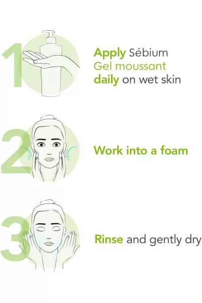  تصویر 3 : ژل شوینده سبیوم پوست چرب بیودرما Bioderma 