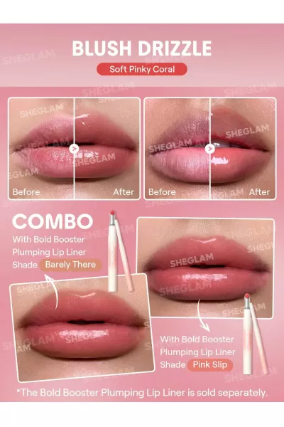 تصویر 1 : Sheglam شیگلم Blush Drizzle لیپ لامپر حجم دهنده بولد بوستر رنگ  