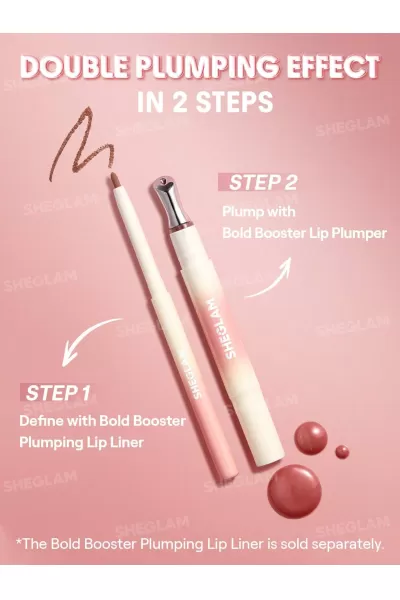  تصویر 3 : لیپ لامپر حجم دهنده بولد بوستر رنگ Rose Veil شیگلم Sheglam 