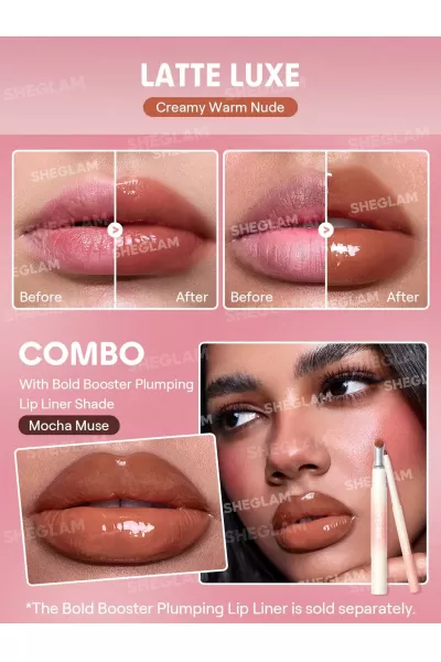  تصویر 1 : Sheglam شیگلم Latte Luxe لیپ لامپر حجم دهنده بولد بوستر رنگ  