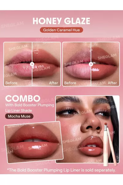  تصویر 1 : Sheglam شیگلم Honey Glaze لیپ لامپر حجم دهنده بولد بوستر رنگ  