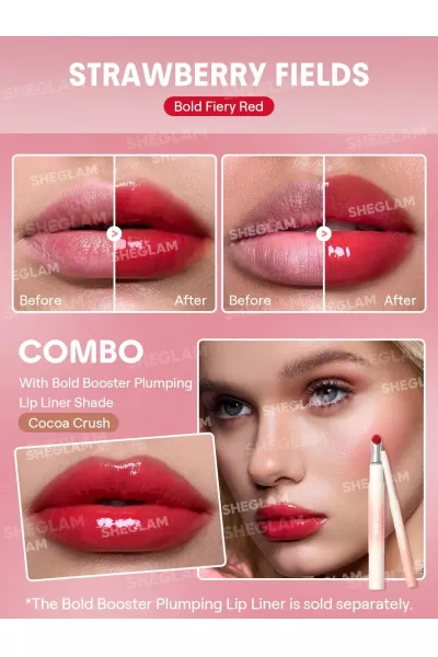 تصویر 1 : Sheglam شیگلم Strawberry Fields لیپ لامپر حجم دهنده بولد بوستر رنگ  
