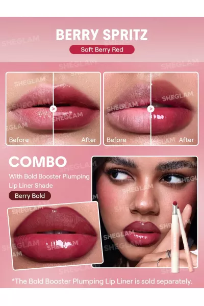  تصویر 1 : لیپ لامپر حجم دهنده بولد بوستر رنگ Berry Spritz شیگلم Sheglam 