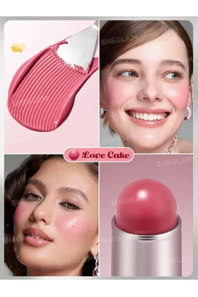  تصویر 1 : رژگونه استیکی کره‌ای رنگ Love Cake شیگلم Sheglam 