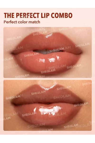  تصویر 1 : Sheglam شیگلم Golden Rule لیپگلاس و خط لب رنگ  