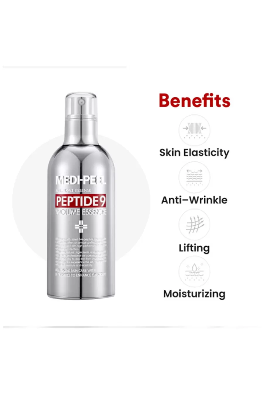 ویژگی‌های اسنس ۹ پپتاید حجم دهنده مدی پیل Medi-Peel برای آبرسانی و افزایش الاستیسیته