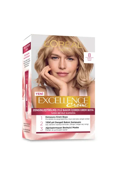  تصویر 1 : L'Oreal Paris لورال پاریس  پک رنگ موی شماره 8  