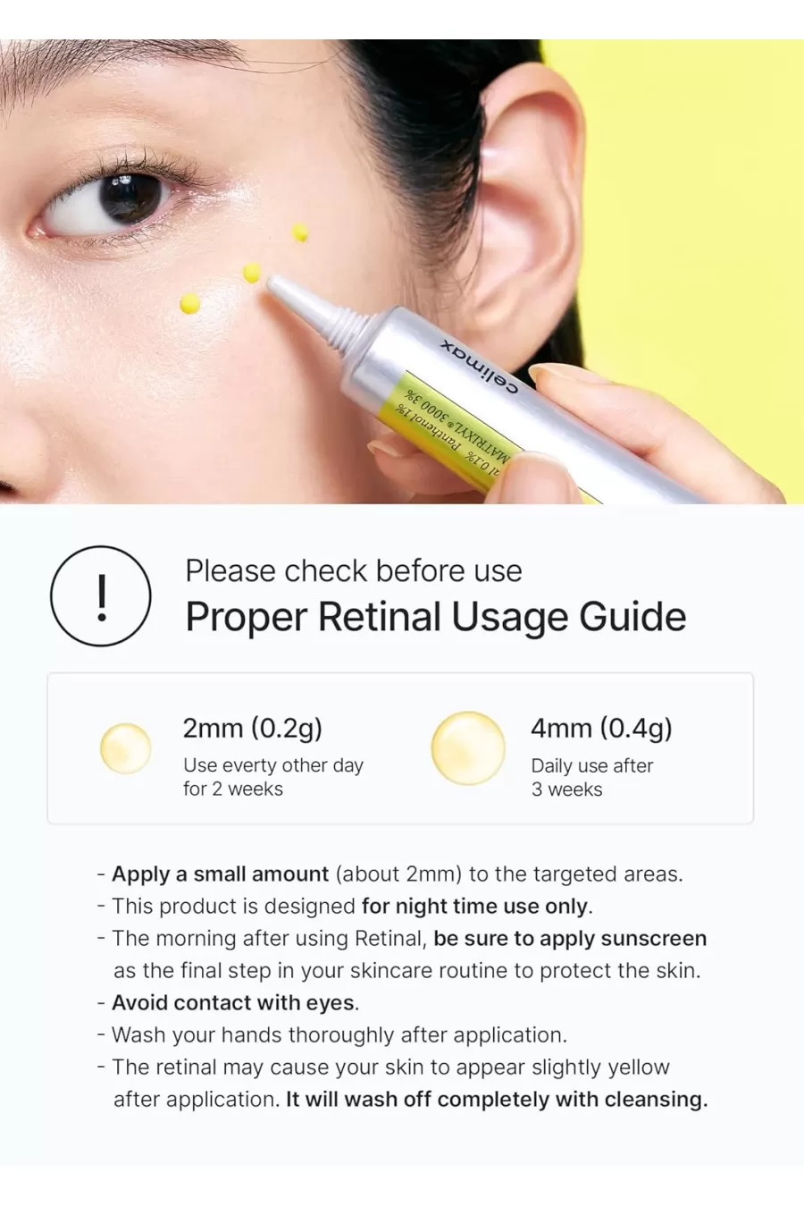 نحوه استفاده از کرم رتینال شات ضدچروک و لیفت کننده سلیمکس Celimax برای مصرف ایمن