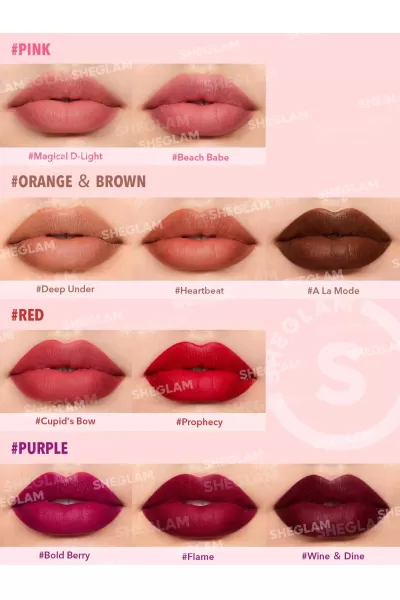 تصویر 5 : Sheglam شیگلم Cupid's Bow رژلب مات مخملی الماسی رنگ  