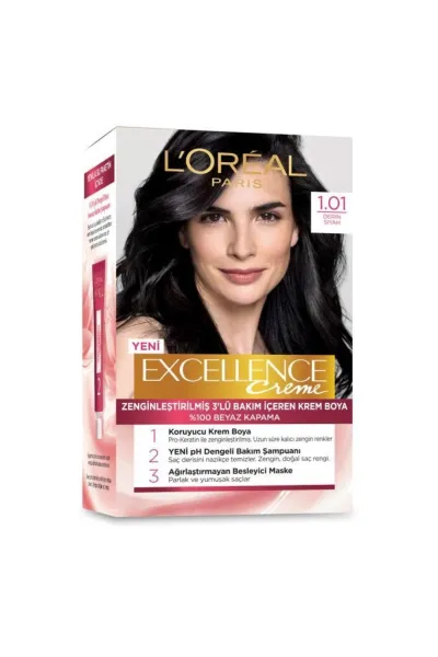  تصویر 1 : L'Oreal Paris لورال پاریس 1.01 پک رنگ مو شماره  