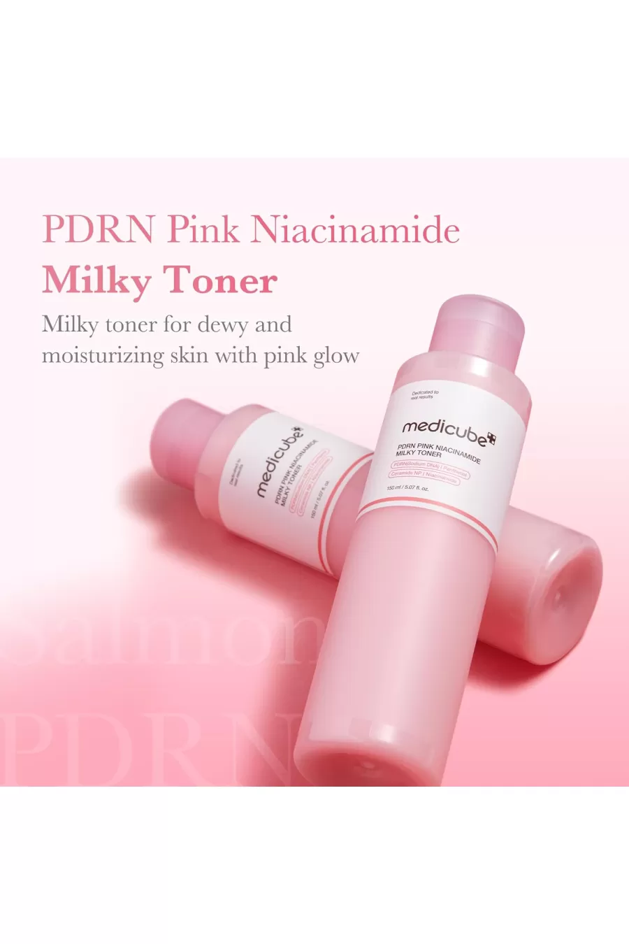 معرفی تونر شیری PDRN روشن کننده + جوانساز مدی کیوب Medicube در نمای تبلیغاتی محصول معرفی تونر شیری PDRN روشن کننده + جوانساز مدی کیوب Medicube در نمای تبلیغاتی محصول
