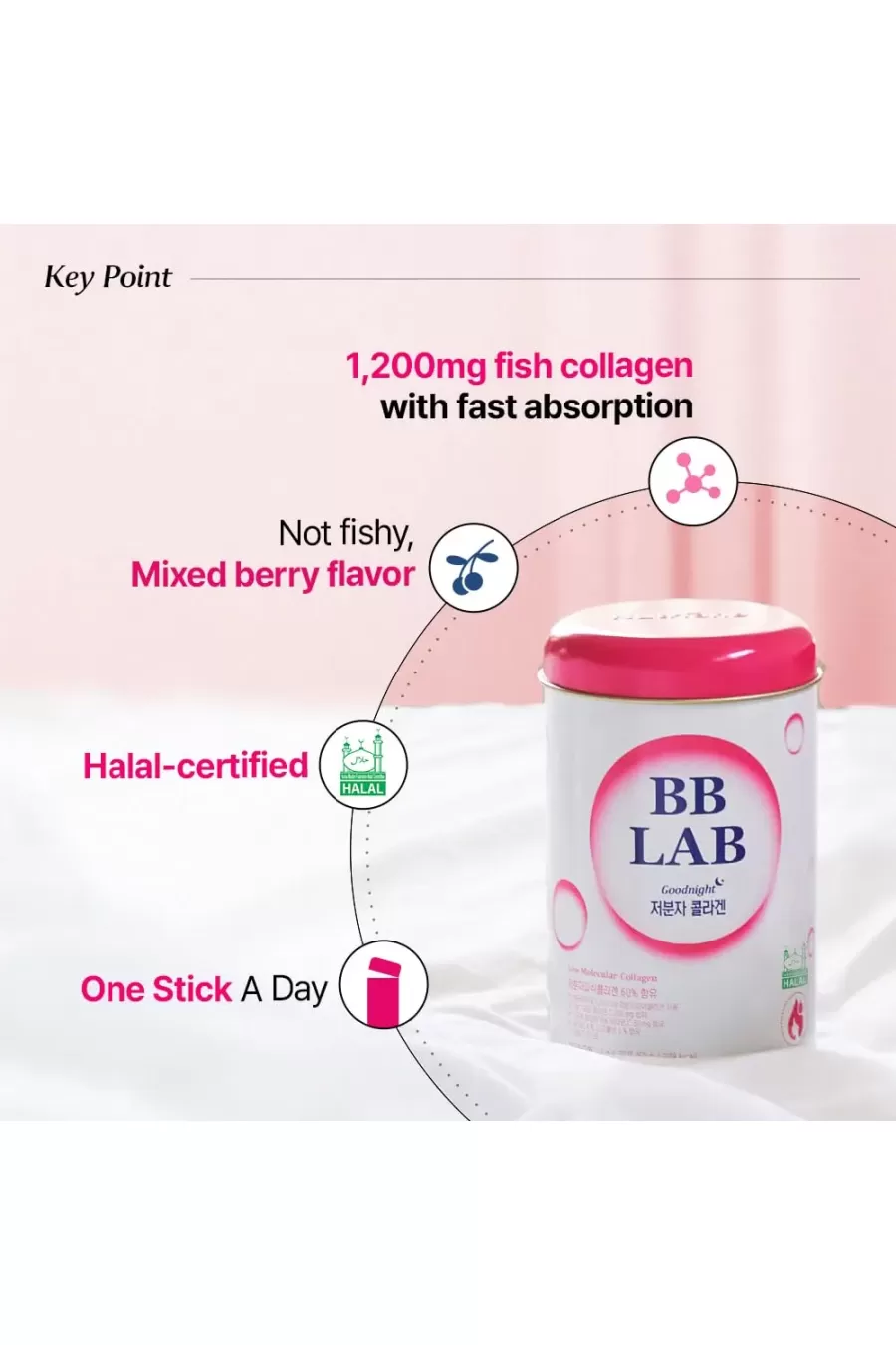 معرفی پودر کلاژن کم مولکول شبانه بی‌بی لَب BB LAB با کلاژن ماهی و طعم توت‌های مخلوط