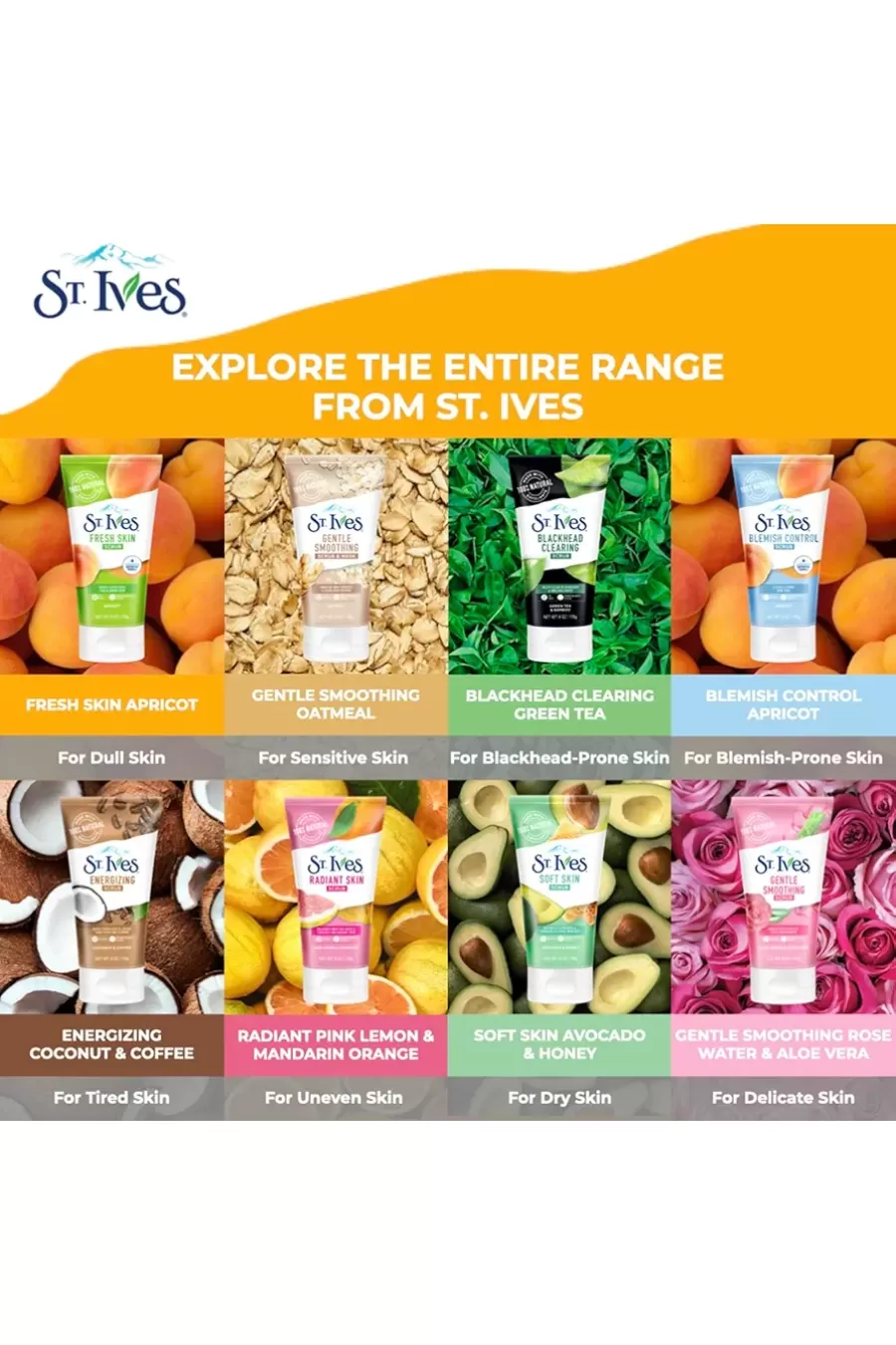 ویژگیهای اسکراب لیمو + پرتقال سنت ایوز ST. Ives برای انواع نیازهای پوستی ویژگیهای اسکراب لیمو + پرتقال سنت ایوز ST. Ives برای انواع نیازهای پوستی