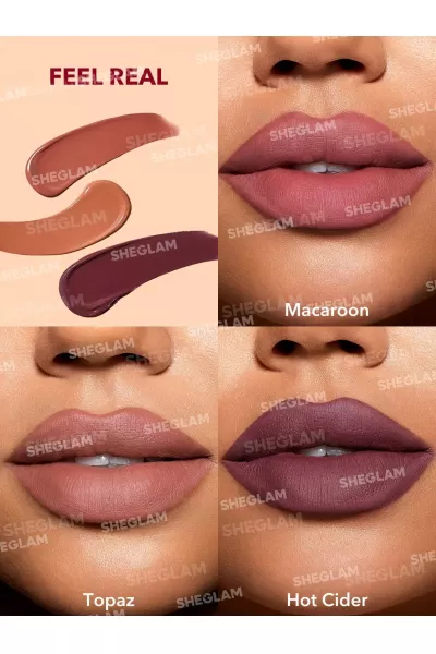  تصویر 2 : ست رژلب مات رنگ Feel Real شیگلم Sheglam 