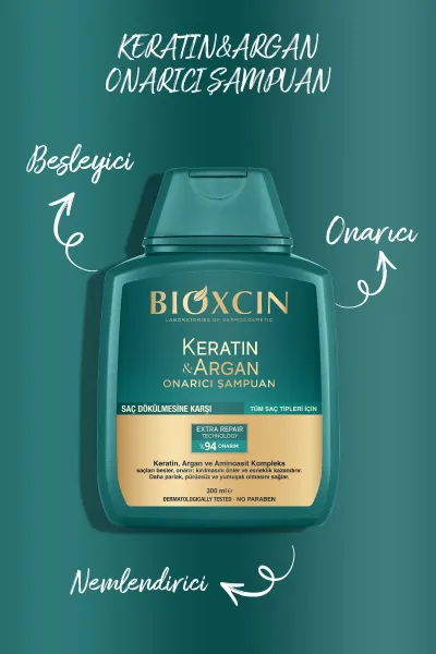  تصویر 5 : BIOXCIN بیوکسین  شامپو ضد ریزش مو کراتین + آرگان  