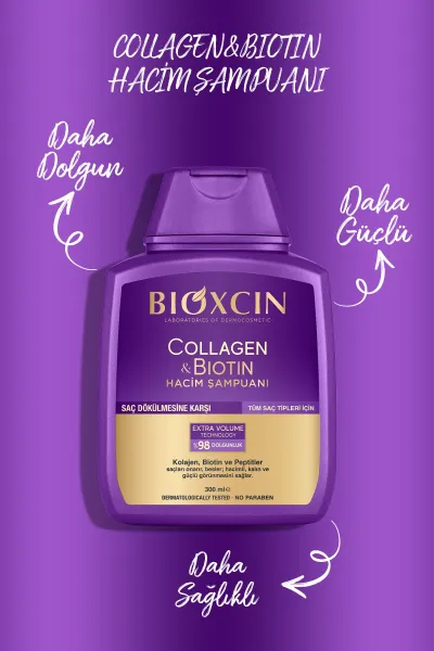  تصویر 4 : BIOXCIN بیوکسین  شامپو ضدریزش حجم دهنده مو بیوتین + کلاژن  