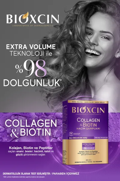  تصویر 5 : BIOXCIN بیوکسین  شامپو ضدریزش حجم دهنده مو بیوتین + کلاژن  