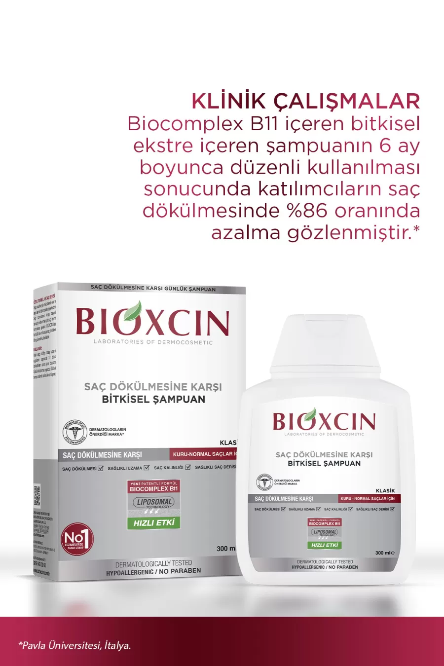 عصاره‌های گیاهی تقویت‌کننده در شامپو کلاسیک ضدریزش موهای خشک تا نرمال بیوکسین BIOXCIN