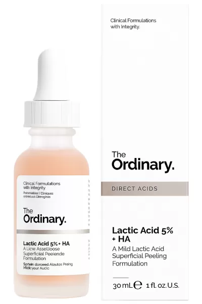 خرید و قیمت سرم لایه بردار لاکتیک اسید ۵ درصد + هیالورونیک اسید The Ordinary  اوردینری اصل