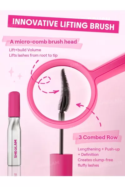  تصویر 2 : Sheglam شیگلم  ریمل حجم دهنده و جدا کننده سوزنی مژه و ابرو  