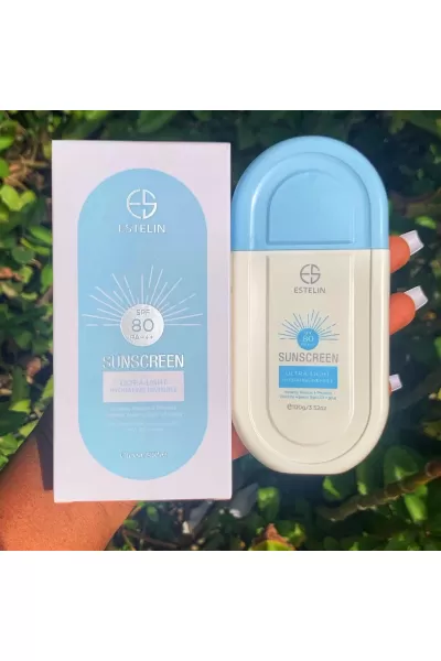  تصویر 2 : Estelin استیلن SPF80 کرم ضدآفتاب ۱۰۰ میل هیالورونیک اسید فوق سبک  