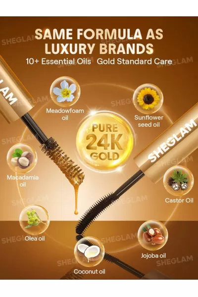  تصویر 2 : Sheglam شیگلم 24k ریمل حجم دهنده + بلند کننده گلد طلای  