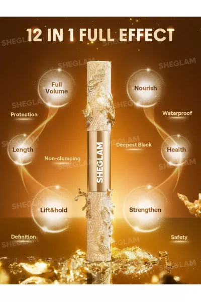  تصویر 5 : Sheglam شیگلم 24k ریمل حجم دهنده + بلند کننده گلد طلای  
