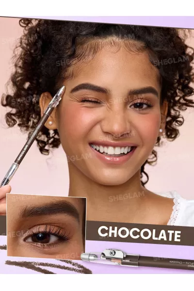  تصویر 3 : Sheglam شیگلم Chocolate مداد ابرو تراش‌دار و براش‌دار رنگ شکلاتی  