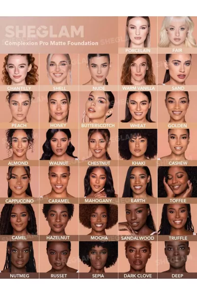  تصویر 6 : کرم پودر مات شیگلم رنگ Porcelain شیگلم Sheglam 