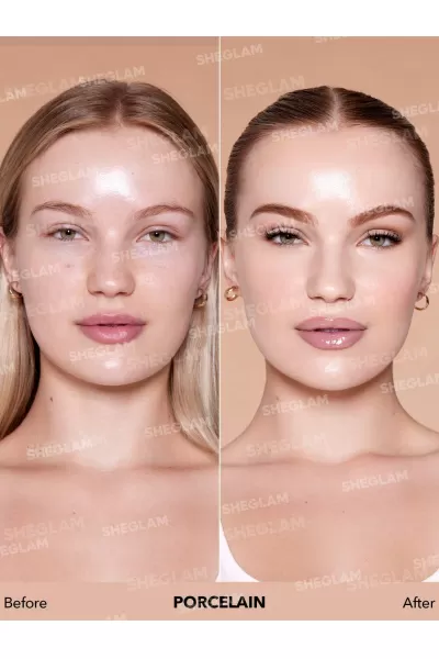  تصویر 1 : کرم پودر آبرسان رنگ Porcelain شیگلم Sheglam 