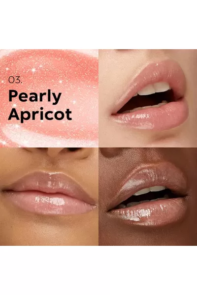  تصویر 1 : KIKO کیکو 03 Pearly Apricot لیپ گلاس سه بعدی سری 3D Hydra رنگ  