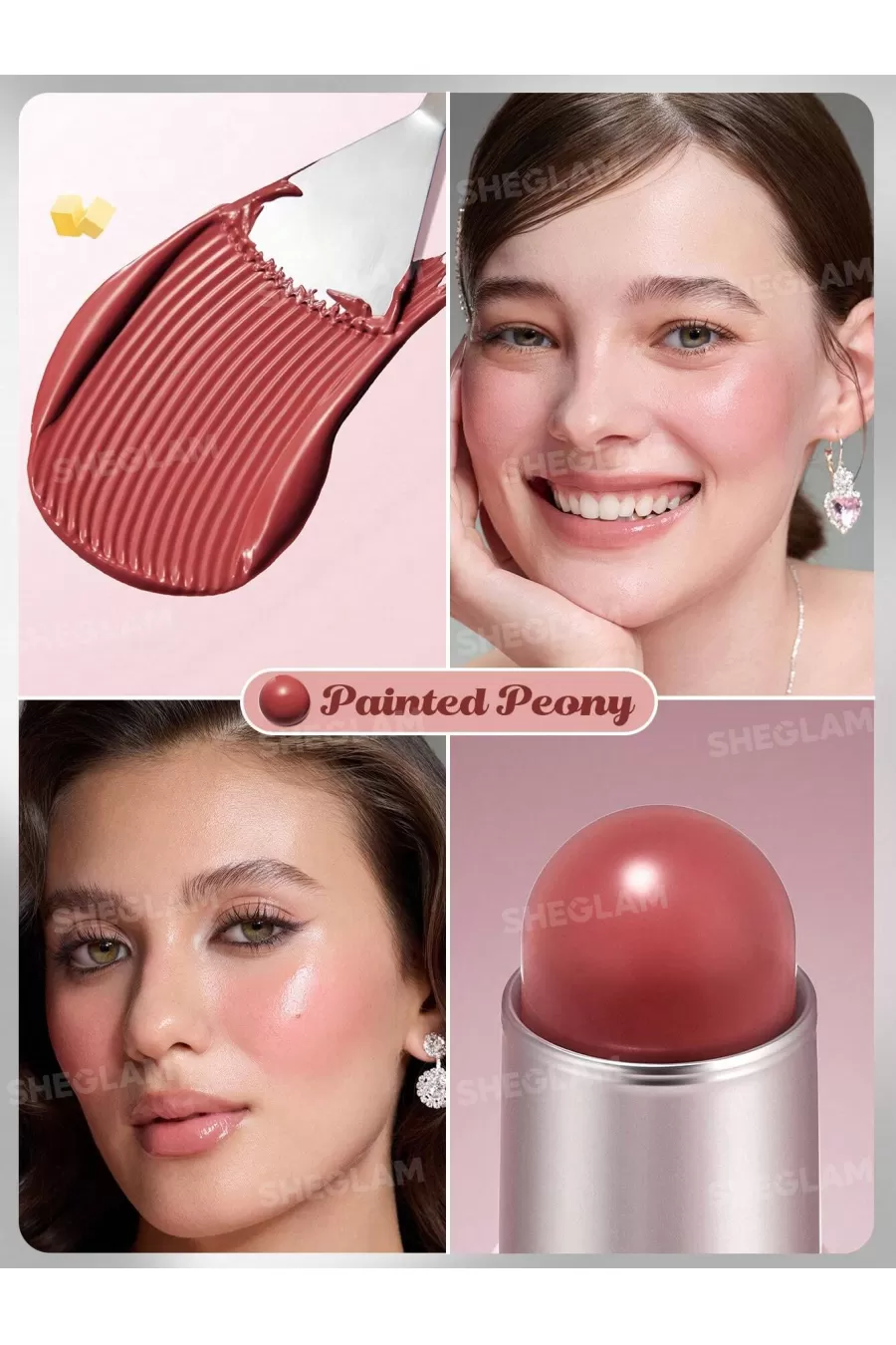 معرفی رژگونه استیکی رنگ Painted Peony شیگلم Sheglam رژگونه استیکی کرهای رنگ معرفی رژگونه استیکی رنگ Painted Peony شیگلم Sheglam رژگونه استیکی کرهای رنگ
