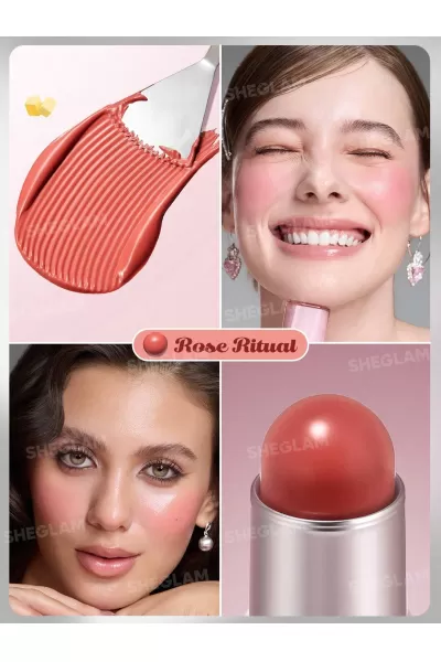  تصویر 2 : رژگونه استیکی کره‌ای رنگ Rose Ritual شیگلم Sheglam 
