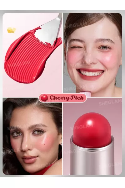  تصویر 1 : رژگونه استیکی کره‌ای رنگ Cherry Pick شیگلم Sheglam 