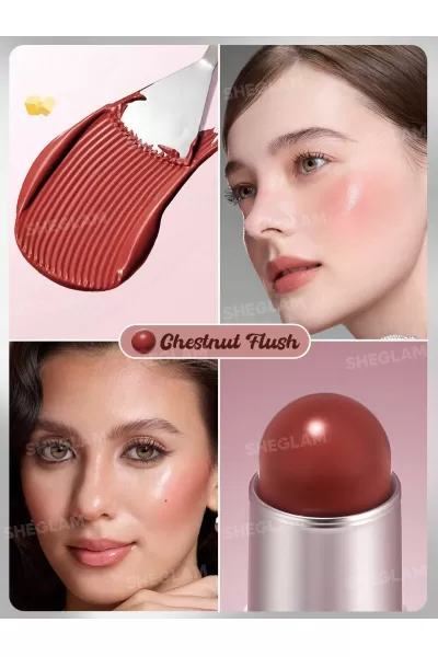  تصویر 2 : رژگونه استیکی کره‌ای رنگ Chestnut Flush شیگلم Sheglam 