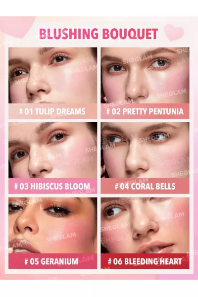  تصویر 1 : Sheglam شیگلم Blushing Bouquet پالت رژگونه کرمی قلبی رنگ  