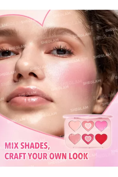  تصویر 3 : Sheglam شیگلم Blushing Bouquet پالت رژگونه کرمی قلبی رنگ  