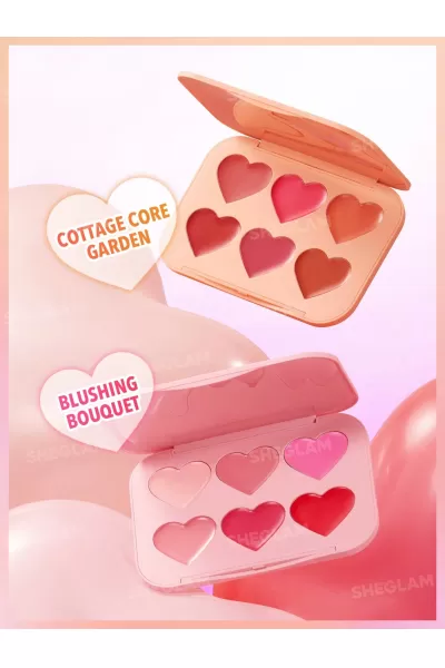  تصویر 3 : Sheglam شیگلم Cottage Core Garden پالت رژگونه کرمی قلبی رنگ  