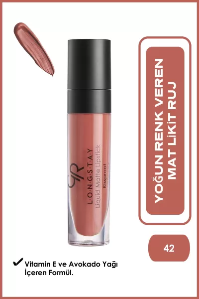  تصویر 1 : Golden Rose گلدن رز 42 رژ لب مات سری لانگ استی شماره  