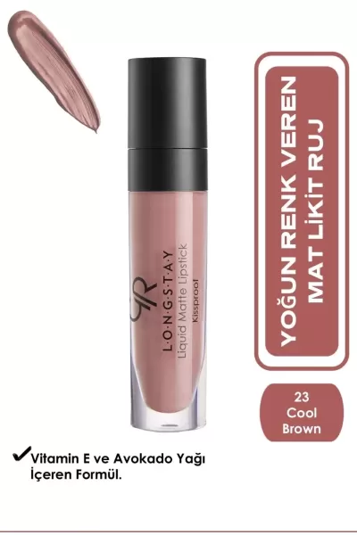  تصویر 1 : Golden Rose گلدن رز 23 رژلب مات سری لانگ استی شماره  