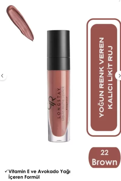  تصویر 1 : Golden Rose گلدن رز 22 رژلب مات سری لانگ استی رنگ  
