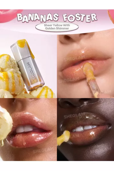  تصویر 1 : Sheglam شیگلم Bananas Foster لیپ گلاس آینه‌ای رنگ  