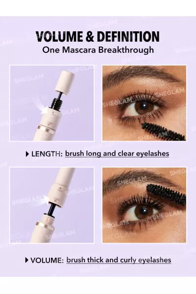  تصویر 1 : Sheglam شیگلم  ریمل دوسر بلند کننده + حجم دهنده  