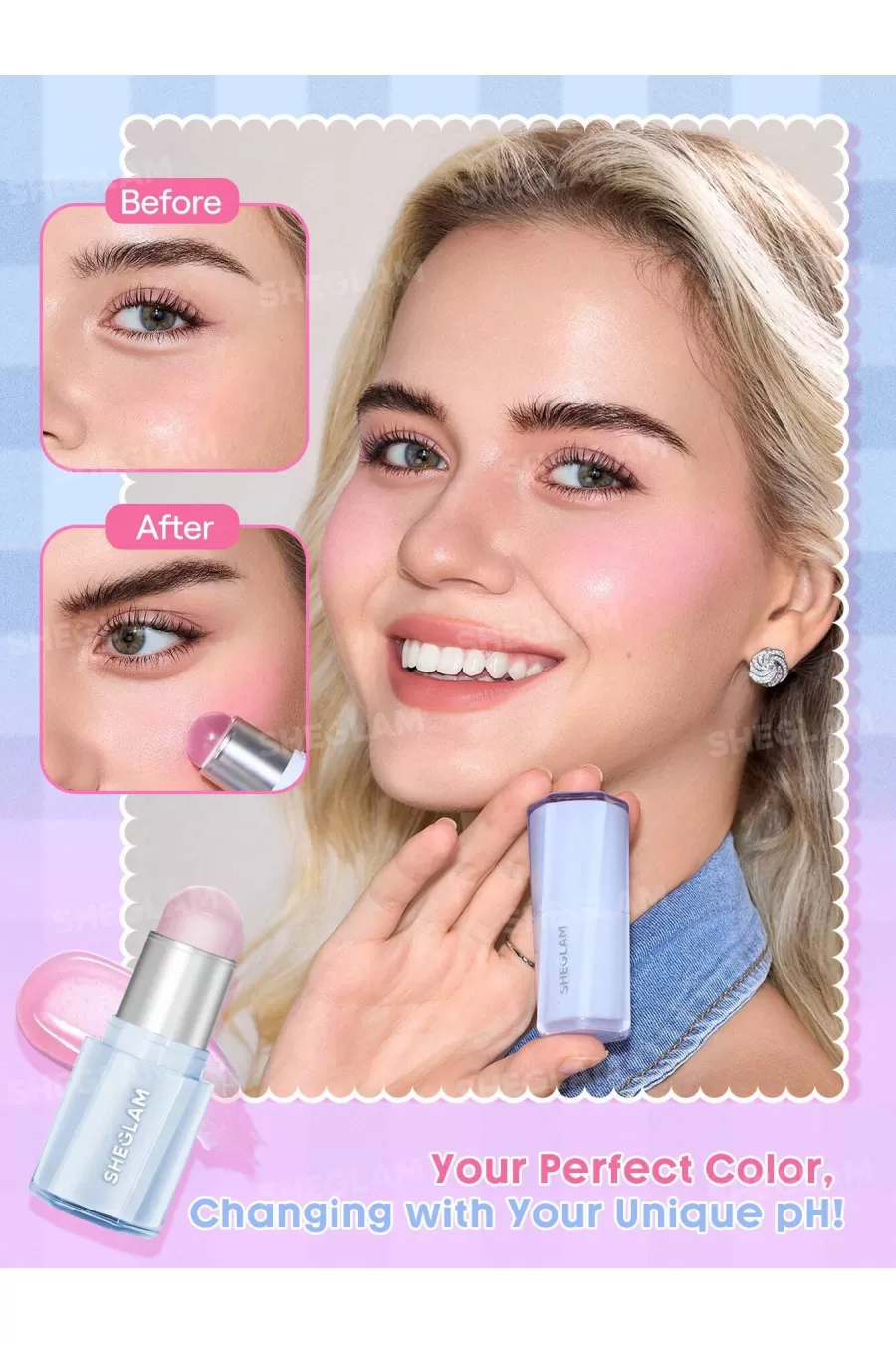 ترفندهای آرایشگرها برای رژگونه استیکی حرارتی رنگ PHresh شیگلم Sheglam بدون لک ترفندهای آرایشگرها برای رژگونه استیکی حرارتی رنگ PHresh شیگلم Sheglam بدون لک