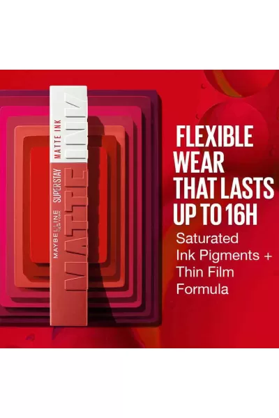  تصویر 4 : Maybelline New York میبلین نیویورک 170 INITIATOR رژلب مات سوپر استی Matte Ink  رنگ  