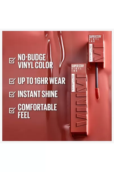  تصویر 1 : Maybelline New York میبلین نیویورک 110 AWESTRUCK رژ لب شاین مایع 16 ساعته سوپر استی VINYL INK رنگ  