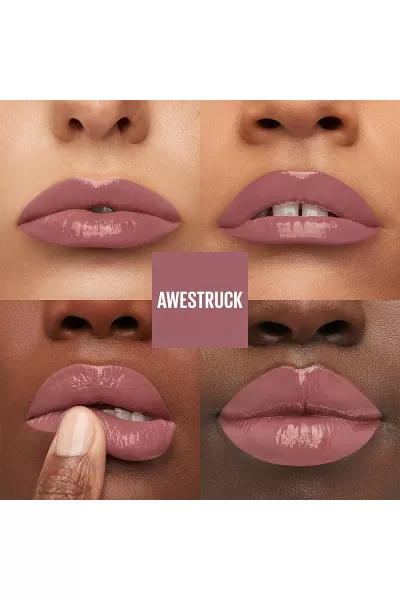  تصویر 2 : Maybelline New York میبلین نیویورک 110 AWESTRUCK رژ لب شاین مایع 16 ساعته سوپر استی VINYL INK رنگ  