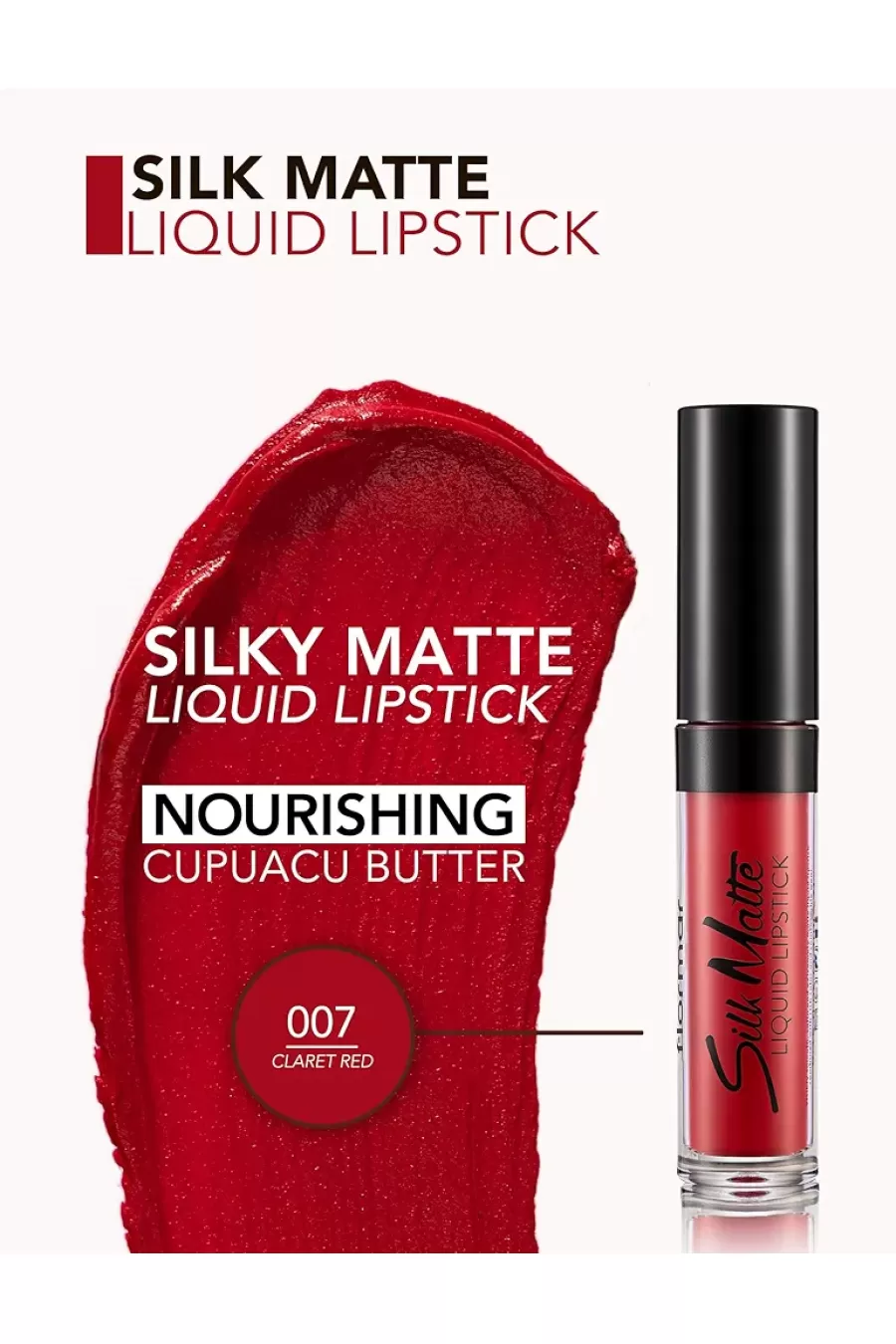 معرفی رژلب مات و ابریشمی Silk Matte رنگ CLARET RED 007 فلورمار Flormar رژلب مات و ابریشمی Silk Matte رنگ