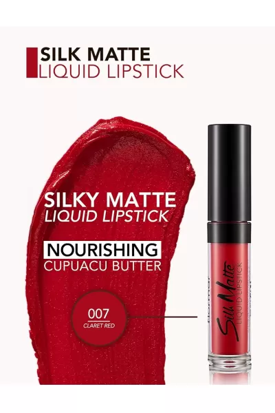  تصویر 1 : Flormar فلورمار CLARET RED 007 رژلب مات و ابریشمی Silk Matte  رنگ  