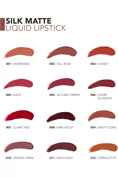  تصویر 3 : رژلب مات و ابریشمی Silk Matte رنگ 056 Gossip Girl فلورمار Flormar 